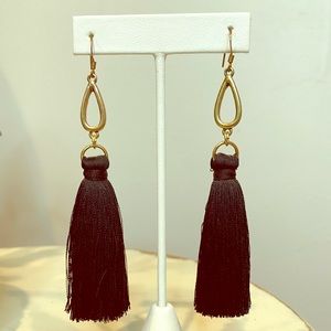 Black Silk Tassel Earrings